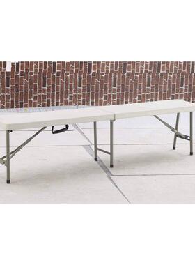 塑料+钢简XZD183式塑料长凳露营折叠管凳料三排腿塑折易叠长凳