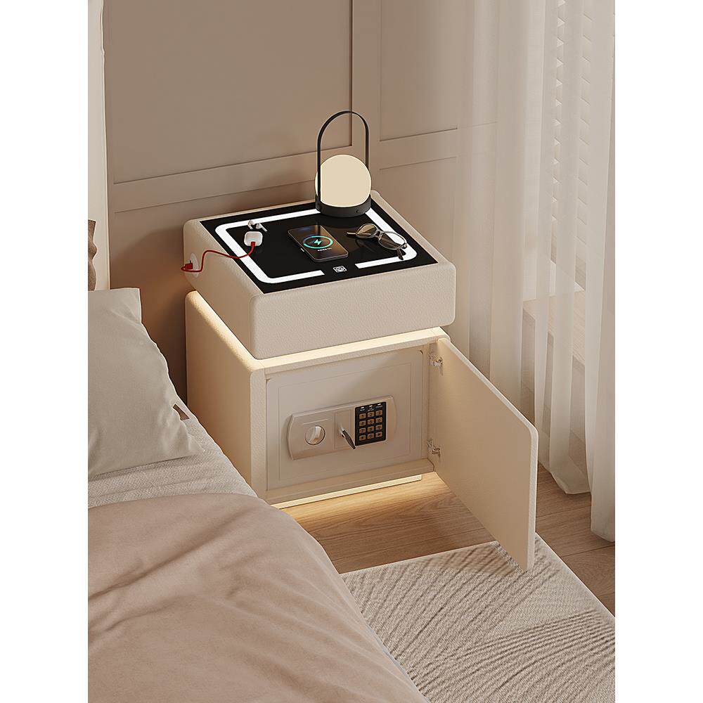 ?法式轻奢智能床柜保险柜一体家型用小024新EVC款头多功2能带锁保