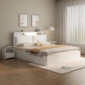 落地床现代简约新物床榻款 QLT榻米架1米5双人床储米8出租房用单1