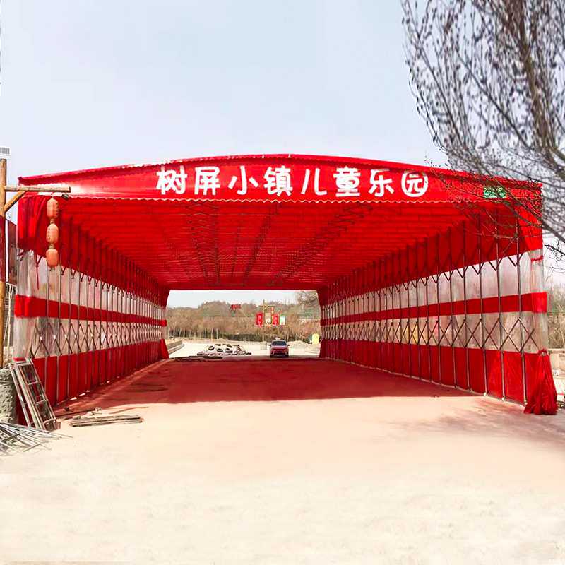大型排档移动雨棚折叠推拉蓬户外摆摊遮雨收缩帐篷工厂活动伸缩蓬