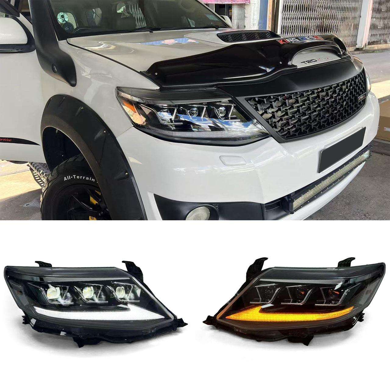 适用于2012-15年丰田Fortuner 穿越者 奔跑者 前LED大灯总成改装