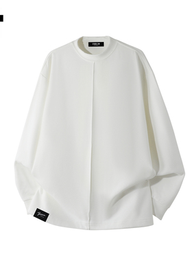 it :5cm/FIVECM白色圆领长袖德绒卫衣男款2025新款秋冬打底衫t恤