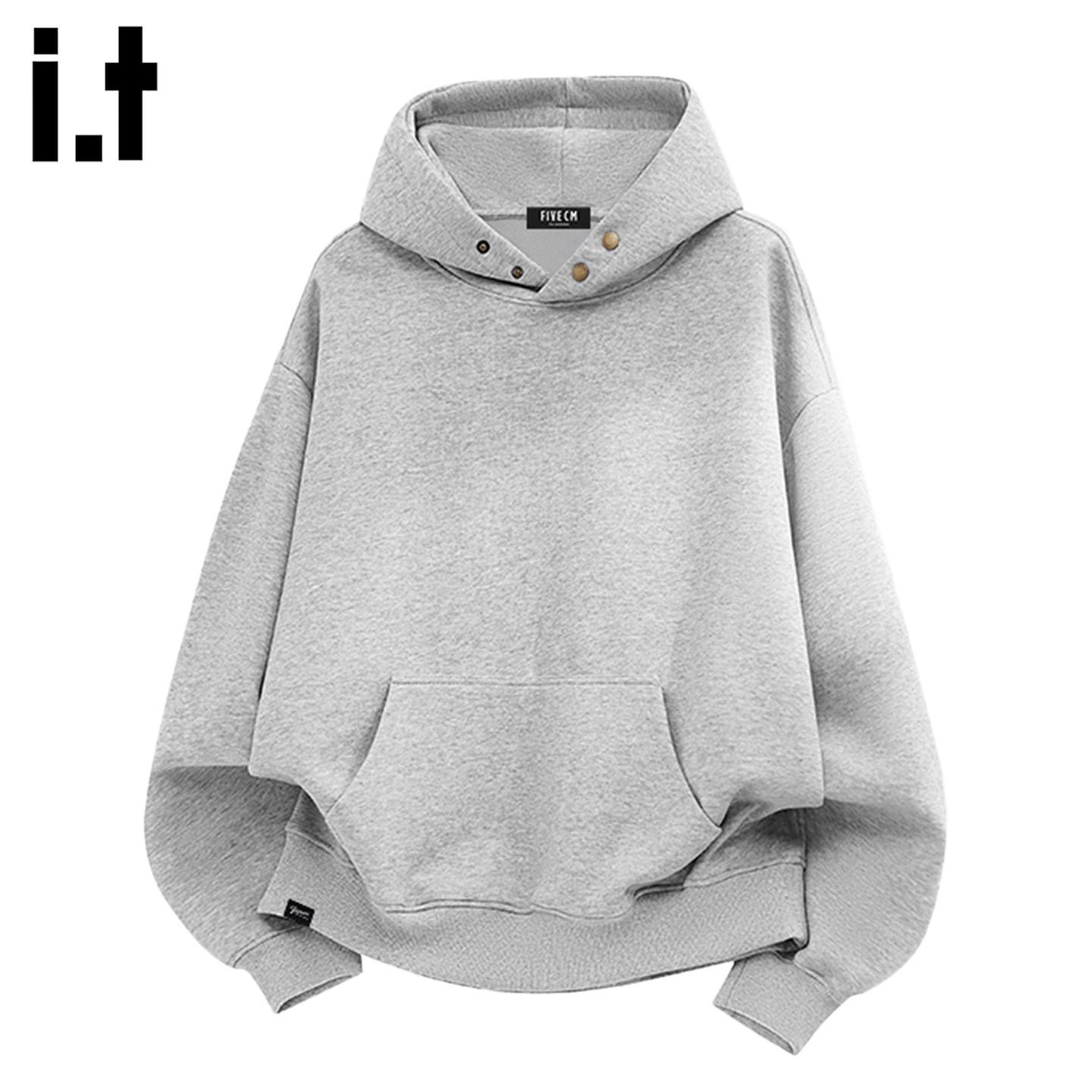 it：fivecm潮牌美式重磅双纽扣连帽卫衣男士高街纯色宽松休闲上衣,男装,卫衣,淘宝优惠券,粉丝福利购,淘宝优惠卷