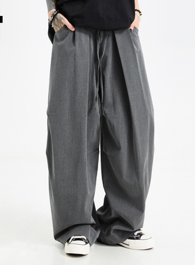 it :5cm/FIVECM褶边西装裤男女2026春秋宽松潮流宽松休闲阔腿长裤