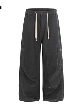 it：fivecm高街潮牌宽松阔腿工装裤男街头美式复古直筒休闲长裤子