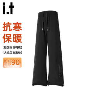 男 男宽松直筒运动长裤 it：fivecm冬季 户外防风防水90白鸭绒冲锋裤