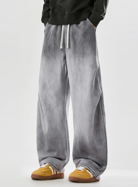 it:fivecm美式渐变休闲裤男2026春秋新款宽松直筒弯刀裤垂感长裤