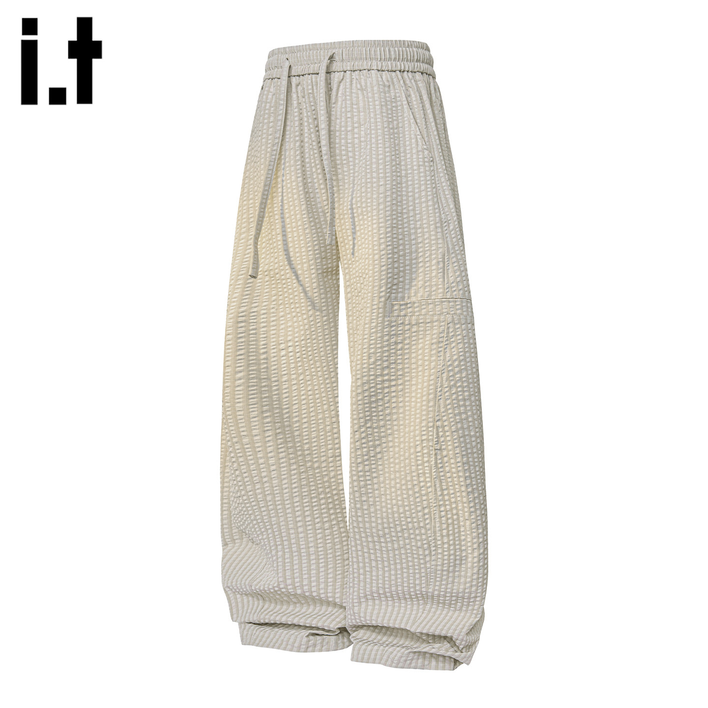 it：fivecm白色慵懒松弛感阔腿裤男士春季cleanfit百搭直筒休闲裤,男装,休闲裤,淘宝优惠券,粉丝福利购,淘宝优惠卷