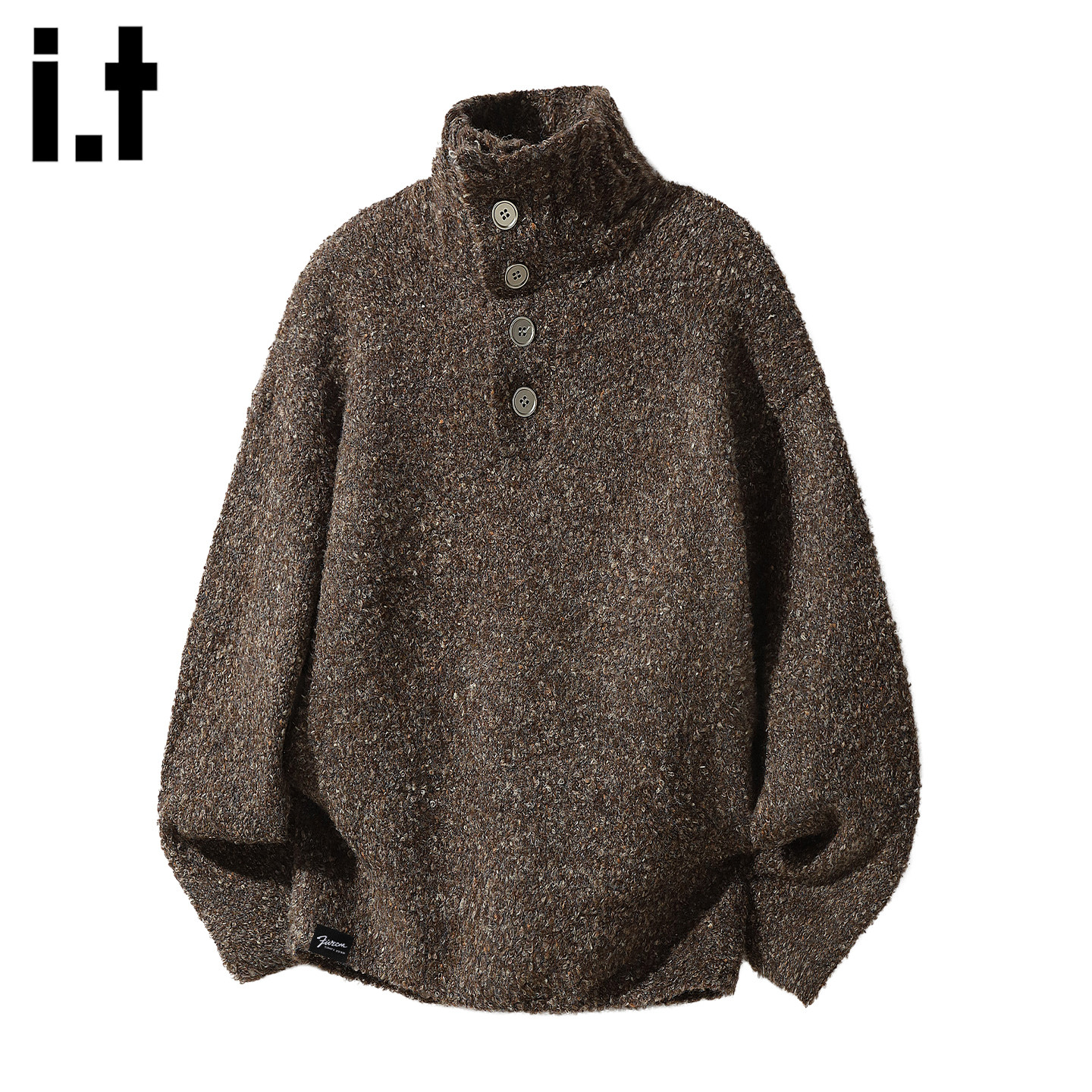 it：fivecm复古软糯立领针织毛衣