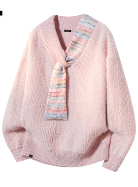 it :5cm/FIVECM带毛衣情侣春秋新款设计感宽松慵懒艺术风上衣外套