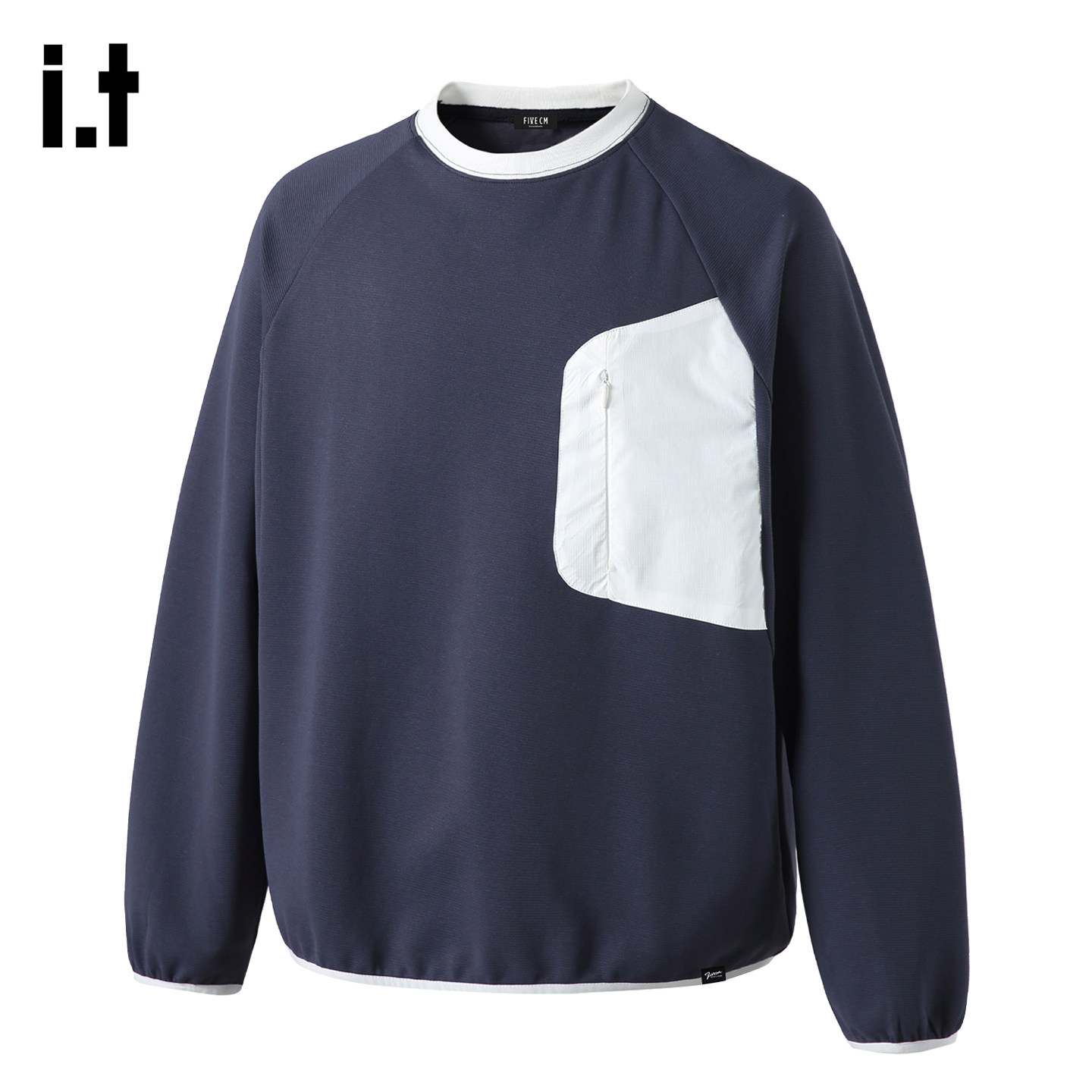 it：fivecm2026春季新款拼接口袋卫衣男美式撞色圆领套头休闲上衣,男装,卫衣,淘宝优惠券,粉丝福利购,淘宝优惠卷
