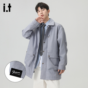 it：fivecm美式复古中长款风衣男款春季潮牌痞帅宽松休闲夹克外套