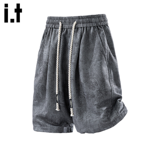 宽松休闲五分运动裤 it:fivecm扎染短裤 凉感美式 薄款 子男 男春夏季