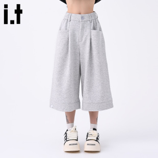 宽松短款 FIVECM夏季 卫裤 阔腿休闲裤 潮 男女潮流宽松七分裤 5cm