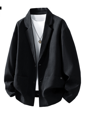 it :5cm/FIVECM黑色高级感翻领休闲西装外套男士2026秋冬宽松上衣