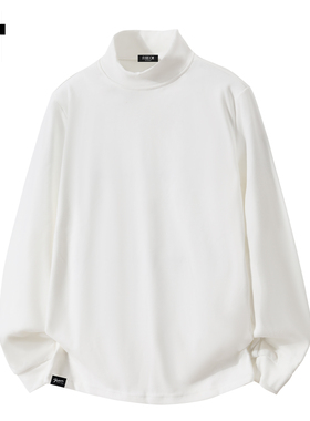 it :5cm/FIVECM白色半高领德绒打底衫长袖t恤男士2025冬内搭上衣