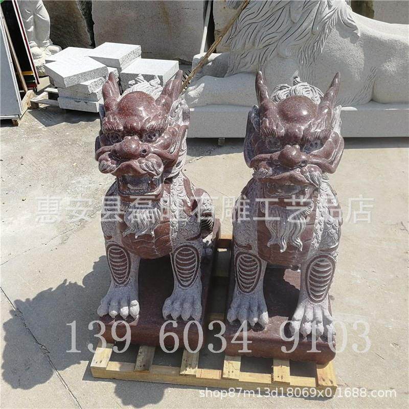 福建厂家现货供应石雕麒麟 麒麟雕刻 门口麒麟 大理石麒麟石雕