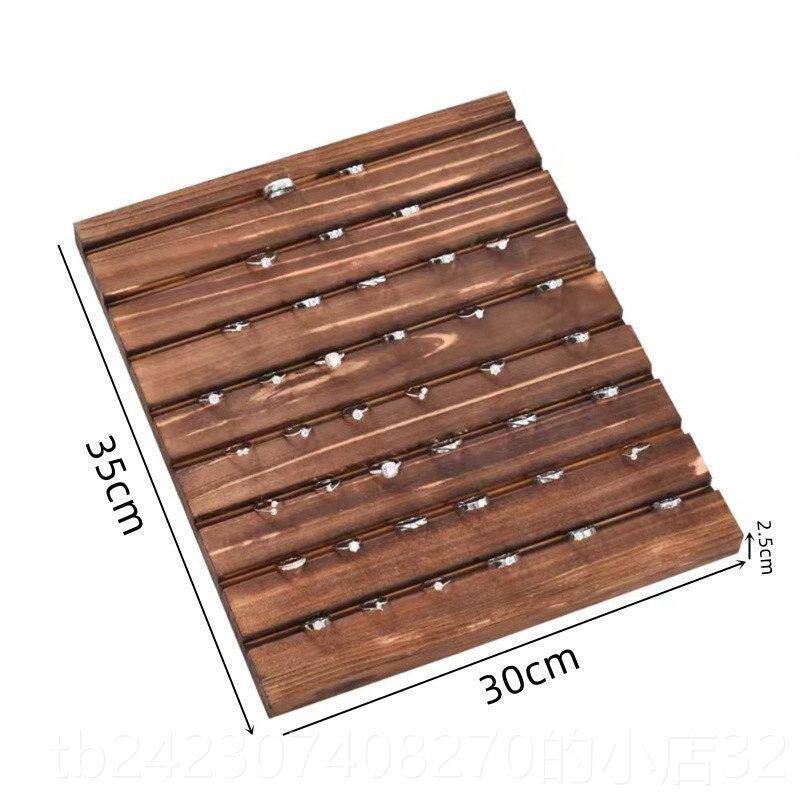 正品木戒指耳钉链展示盒托饰品收纳首项饰台实做旧柜台橱窗展盘示