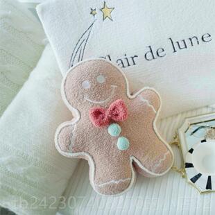 正品姜饼人礼公仔圣诞物超软萌饼干造型可爱创意枕抱1新7年品毛绒