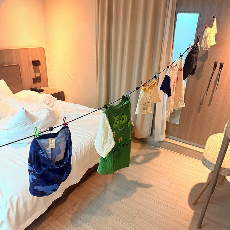 【旅行好物】晾衣绳酒店便携挂衣绳室内弹力外出晒衣服绳子免打孔