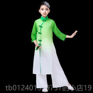 高档六一儿童汉服合唱古典舞演武生出服学书童术太极运会服装扇动