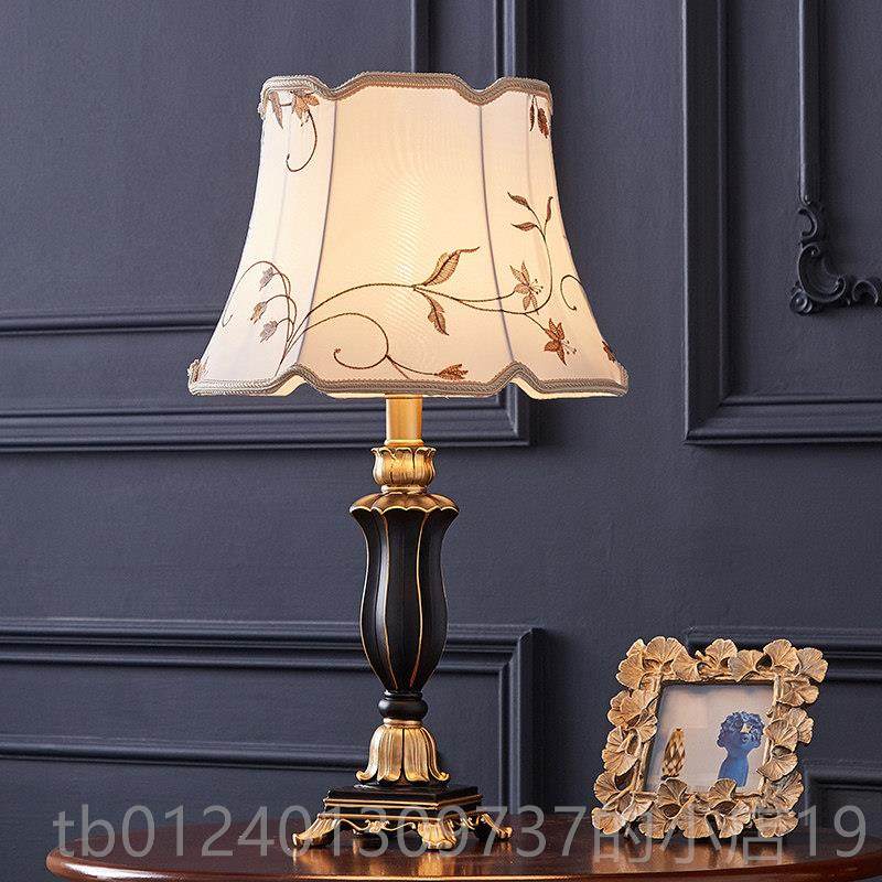 高档美式台灯卧室床头灯欧式田复古乡村园温馨创意书时尚房厅客装