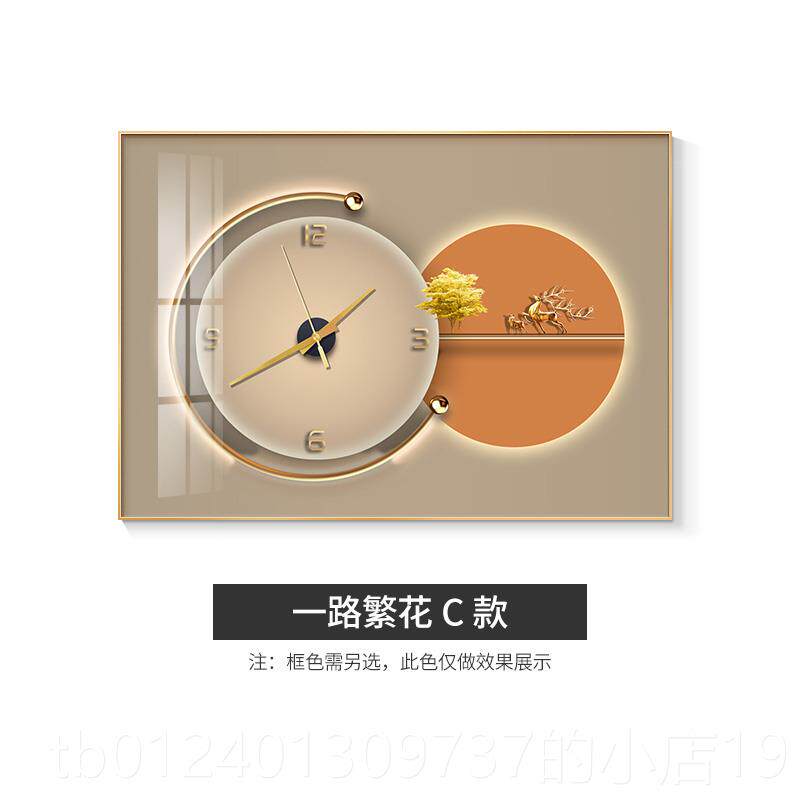 高档现代轻奢高餐厅装饰画档钟挂画时大气简约单幅餐墙面装饰壁厅