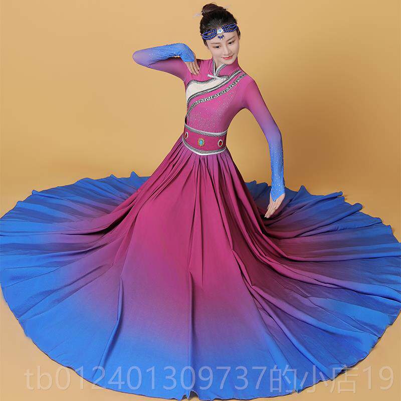 高档蒙古出舞装演服女款剧目大摆裙舞蹈新连衣裙民族风舞台表演成
