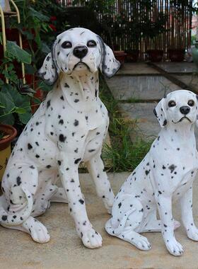 仿真斑点狗摆件宠物狗大麦町犬模型家居庭院花园落地看门狗摆设大