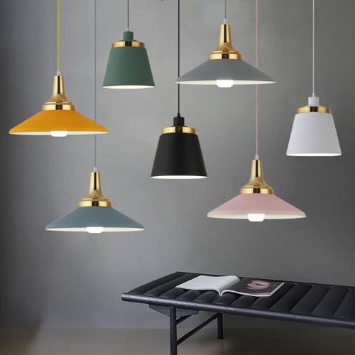 北欧马卡龙彩色单头吧台餐厅吊灯 现代简约镜前灯l奶茶店火锅店灯