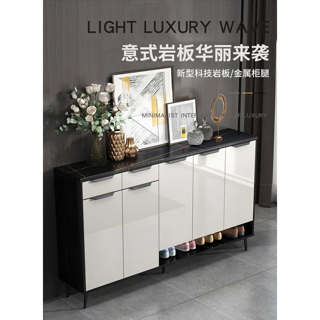 意式鞋柜家用门口现代简约大容量收纳入户门厅柜轻奢阳台玄关柜