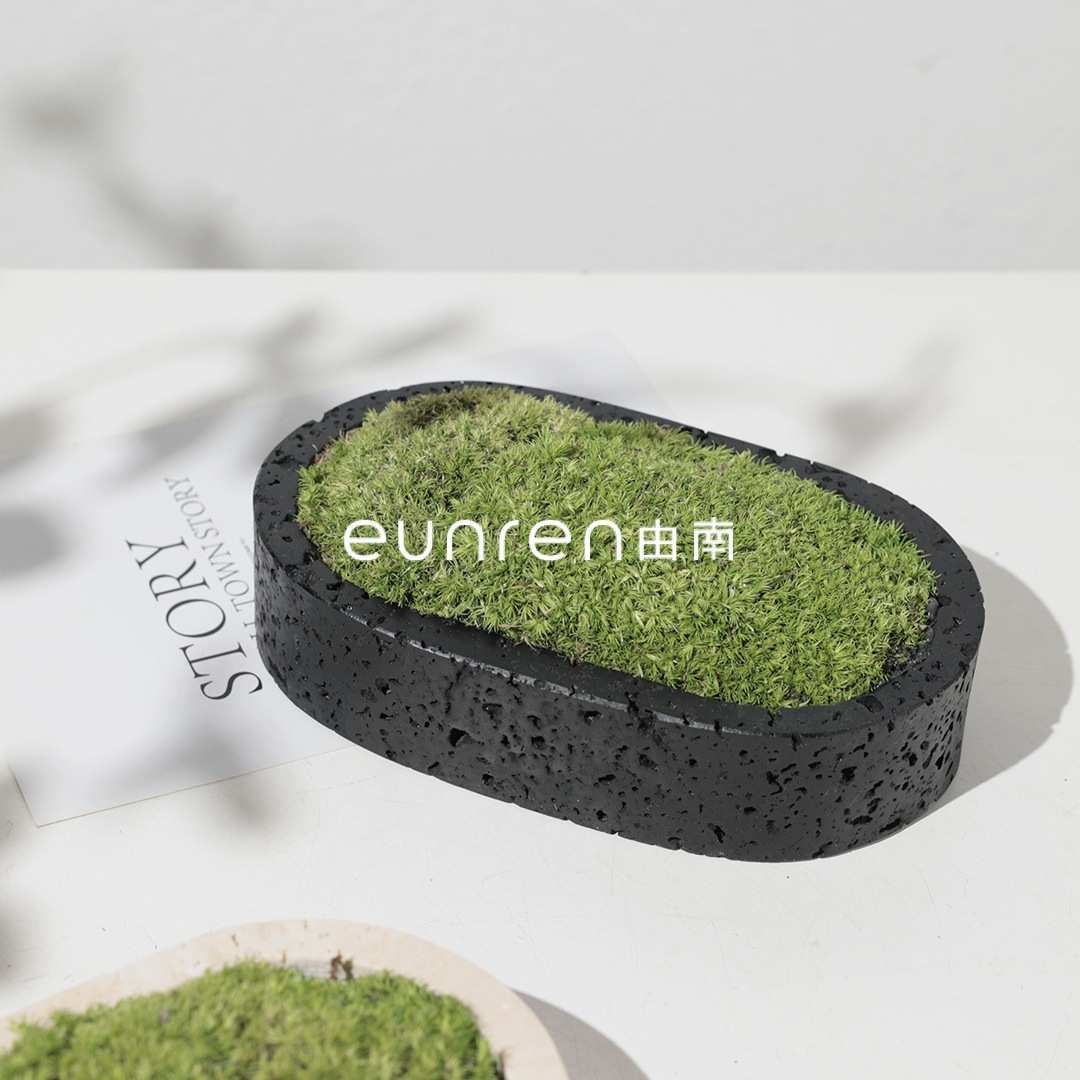 现代简约树脂椭圆防真花盆家居客厅茶几装饰品绿植摆件饰品
