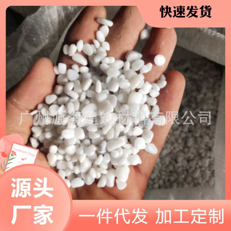 厂家天然枯山水庭院白石子花盆多肉铺面石 园艺造景石头装饰