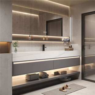 厂家定制酒店式浴柜70公分浴室柜1.2m简约洗漱台智能镜干区浴室柜