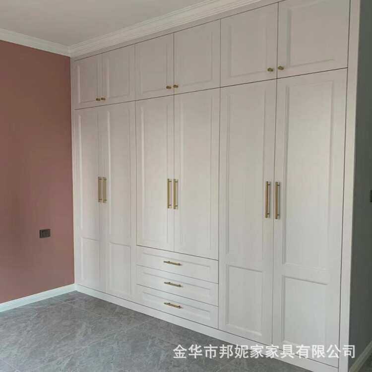金华全屋定制美式轻奢衣柜橱柜实木烤漆步入式衣帽间工厂直供