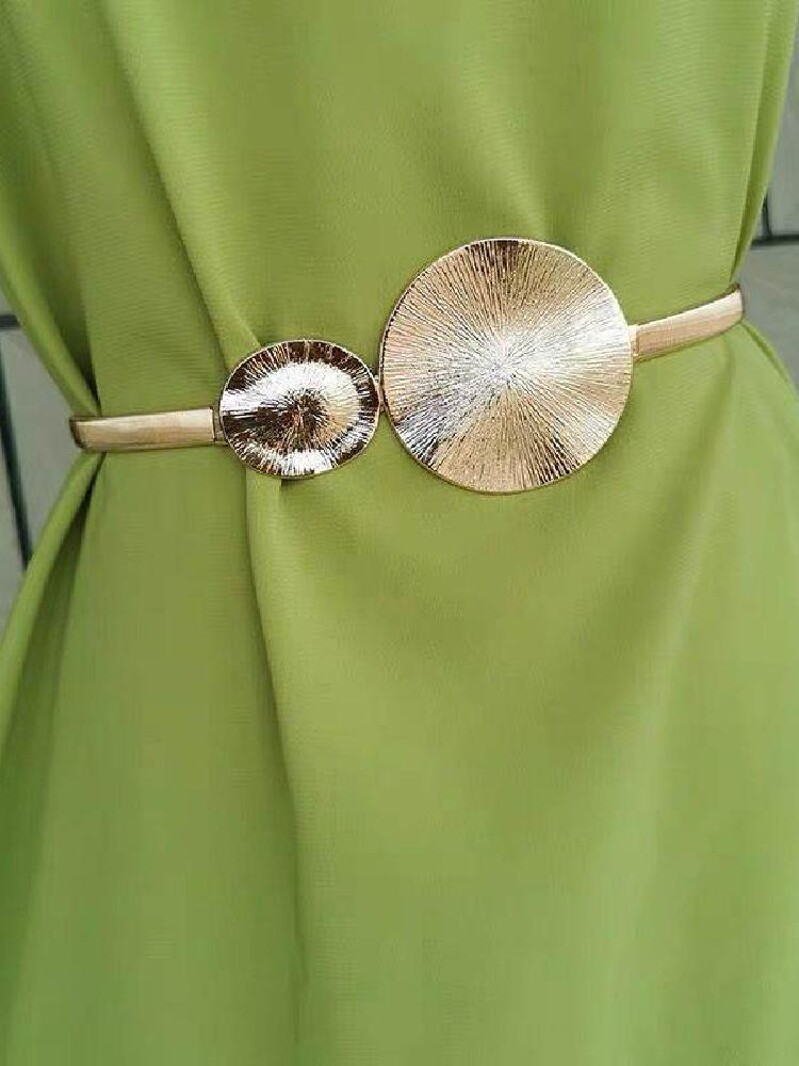 欧美个性夸张圆环腰带松紧弹力金属装饰裙子配连衣裙腰链女士细