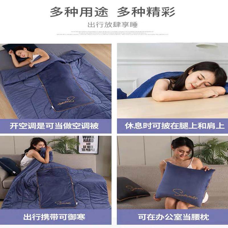 AXR加厚枕被子两用珊子瑚抱绒多功能毯办公室轻奢睡折叠靠枕头午