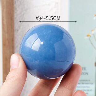 天然水居晶蓝天使水晶球水原石风打磨水蓝天使水球家晶办公装饰水