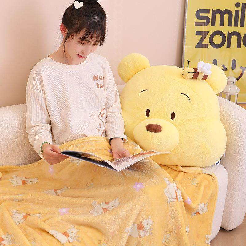 可爱维尼熊抱枕毯子二合一车载靠枕觉被子办公维尼熊抱室睡枕毯头,居家布艺,抱枕被,淘宝优惠券,粉丝福利购,淘宝优惠卷