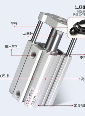 现货TACQ薄型缸2030-2气5x40-7580xx135400双轴带导-杆拉杆气缸