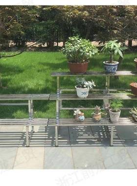 铁阶梯落艺地式多层多钢肉客厅置物不锈台花架子阳户外装饰H71121