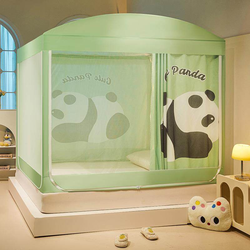 A类母光全包裹三开门坐床婴蚊帐卡A类母婴通儿童防密摔回底遮加防