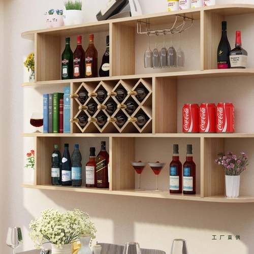 壁挂酒柜酒架现菱代简约墙上置物架挂形酒F957H5MT格餐厅壁挂酒柜