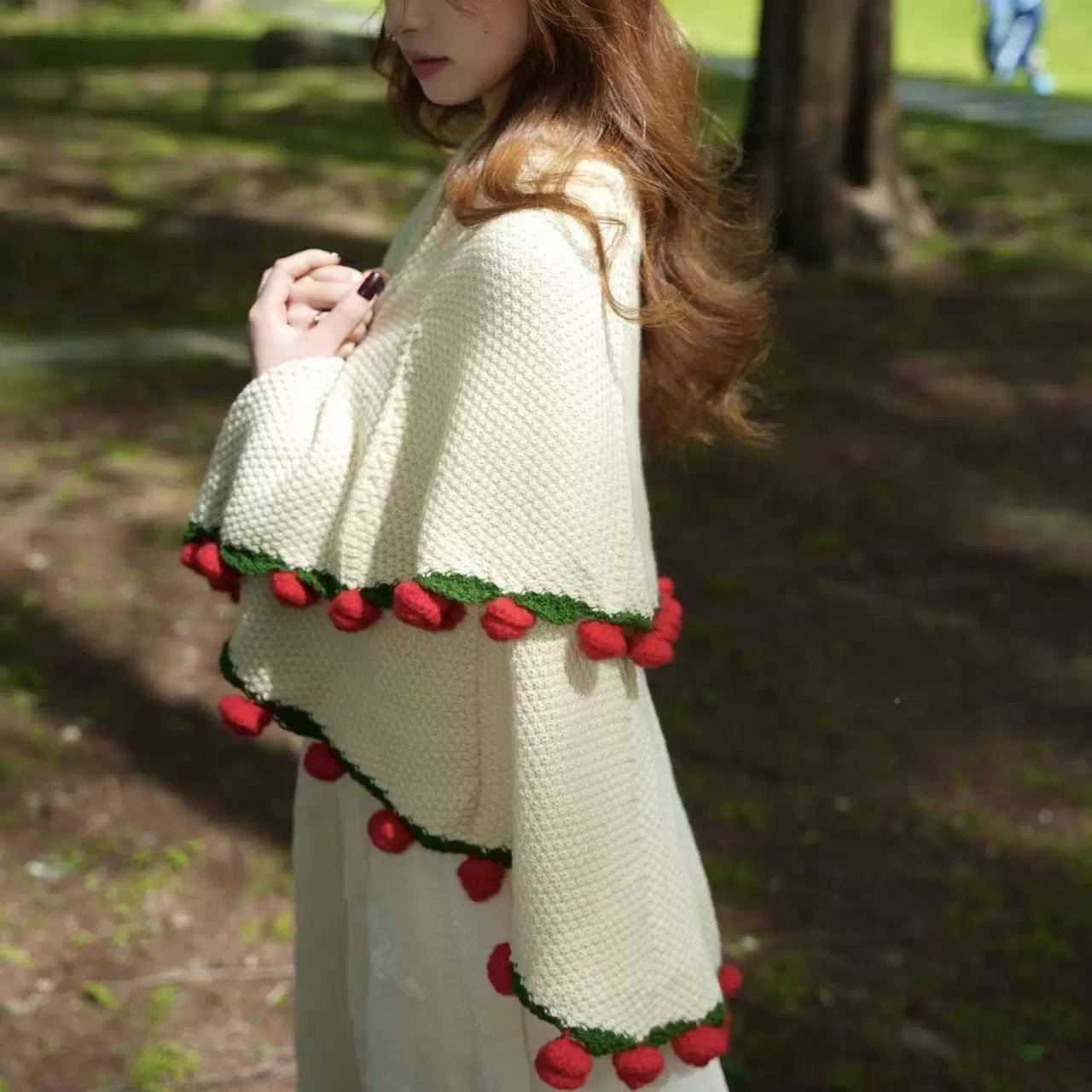 玫瑰工束手编织毛线毯花成钩织花朵品毛毯铃兰花束毛毯午睡鲜2025