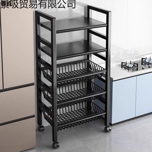不锈钢厨房置物架落地多层家用浴室小推车蔬菜篮收纳架子用品大全
