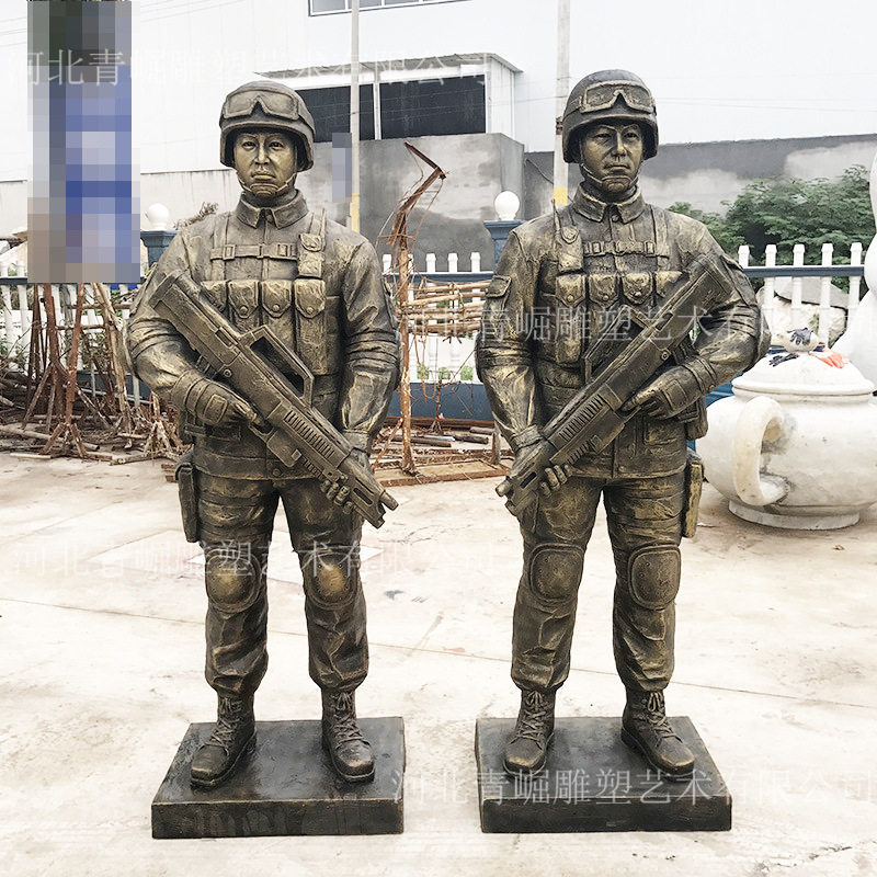 西方士兵铸铜抗战雇佣兵战士铜雕塑人物青铜户外广场景观雕像厂家