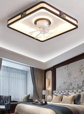 新中式房间电主扇灯简约实木客厅餐厅卧风扇69138吸顶灯2023卧室