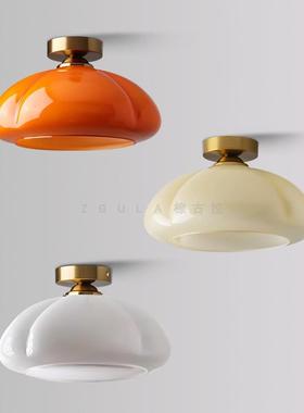 Vina191tge中顶古四叶草吸灯奶油阳台过过道风入户蘑菇灯复古南瓜