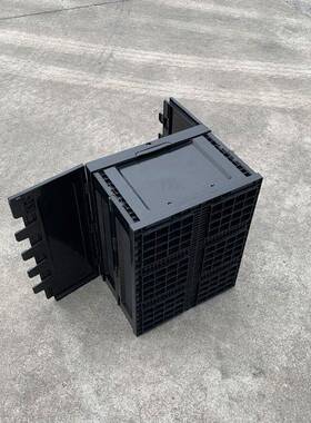 黑色塑料折叠箱周转箱塑胶折叠户收纳盖带箱加厚仓储外LKV物流胶