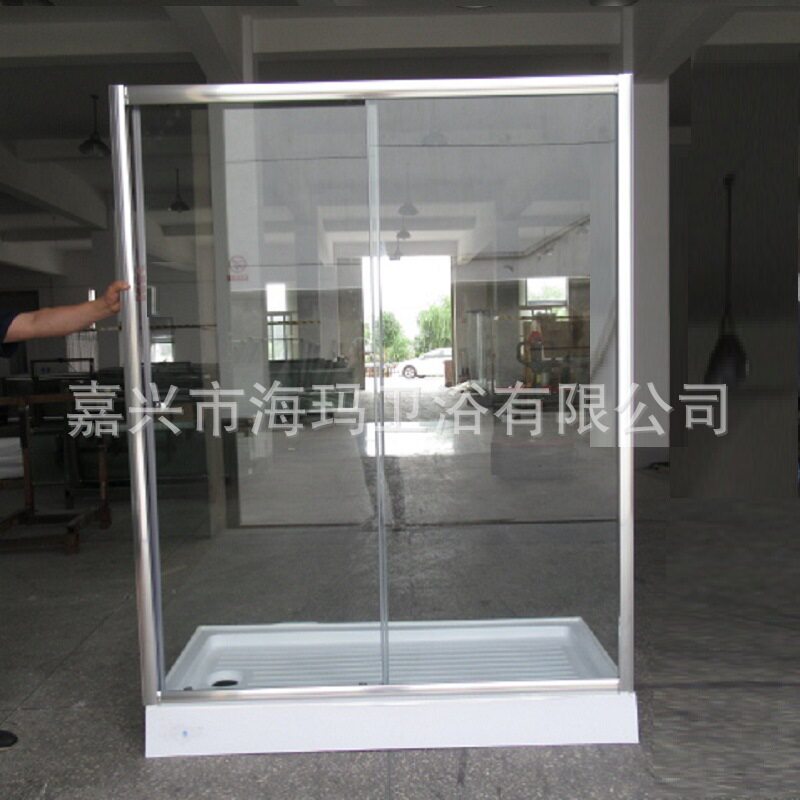 出口南美带底盆简易淋浴隔断 工程淋浴屏风